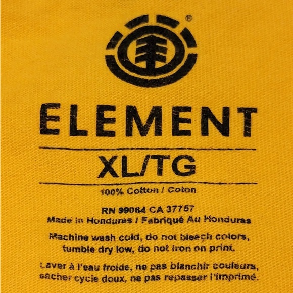 Vintage Element Skateboard Skater Streetwear Skate T-Shirt Size Men's XL Yellow - Picture 5 of 5